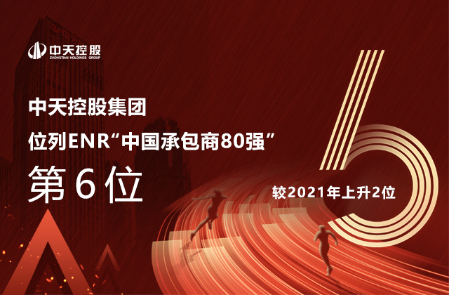yl23455集团位列  2022ENR“中国承包商80强”第6位